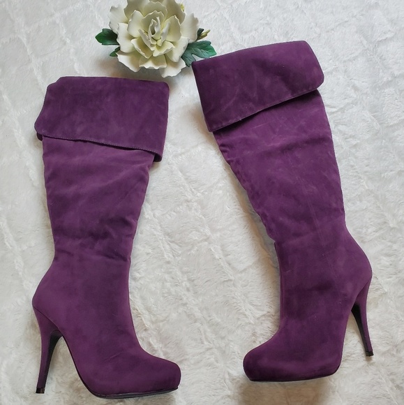 shoedazzle purple boots